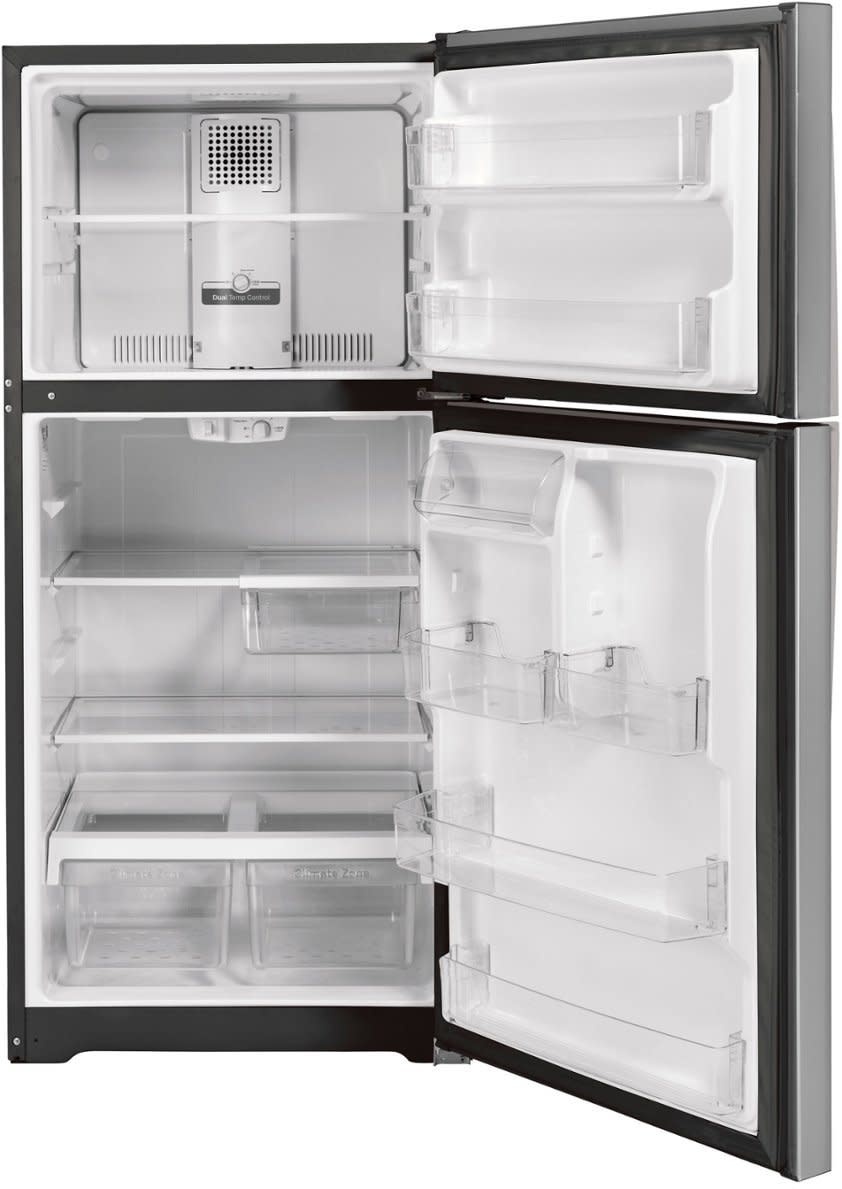 GE *GTS22KYNRFS 21.9 Cu. Ft. Garage-Ready Top-Freezer Refrigerator - Stainless Steel