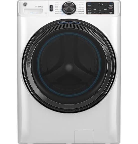 GE *GFW655SSVWW  5.0 Cu. Ft. Stackable Smart Front Load Washer with Steam and SmartDispense - White