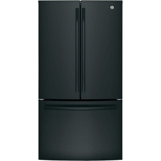 GE *GE GNE27JGMFBB  27.0 Cu. Ft. French Door Refrigerator with Internal Water Dispenser - High Gloss Black