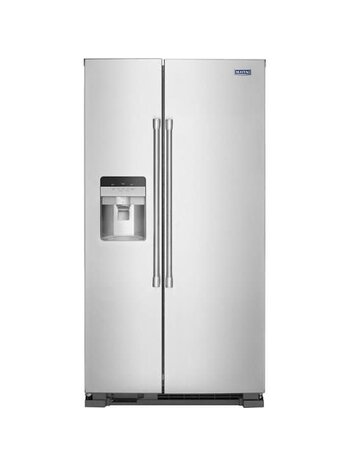 Maytag MSS25C4MGZ Maytag 24.5-cu ft Standard-Depth 36-in Wide Side-by-Side Refrigerator with Ice Maker ,Water and Ice Dispenser ( Fingerprint Resistant Stainless Finish )