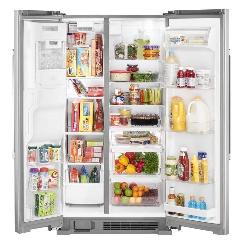 Maytag *Maytag MSS25C4MGZ 24.5 cu. ft. Side by Side Refrigerator in Fingerprint Resistant Stainless Steel with Exterior Ice and Water Dispenser