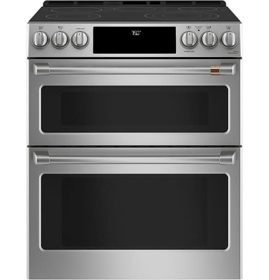 CAFE *CES750P2MS1 30 in. 6.7 cu. ft. Smart Slide-In Electric Range in Matte Stainless Steel with True Convection, Air Fry