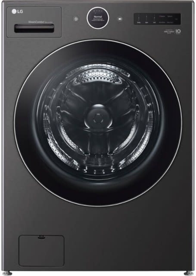 LG *WM6998HBA 5.0 cu. ft. Mega Capacity Smart Front Load Electric All-in-One Washer Dryer Combo with TurboWash360 WiFi in Black Steel