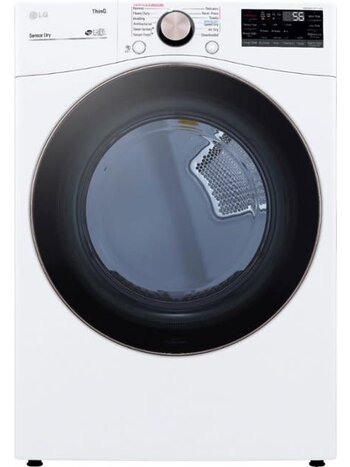 LG *DLGX4081W  7.4 Cu. Ft. Vented SMART Stackable Gas Dryer in White with TurboSteam and Sensor Dry Technology