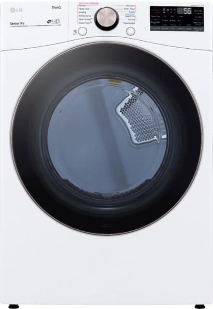 LG *DX4081W  7.4 Cu. Ft. Vented SMART Stackable Gas Dryer in White with TurboSteam and Sensor Dry Technology