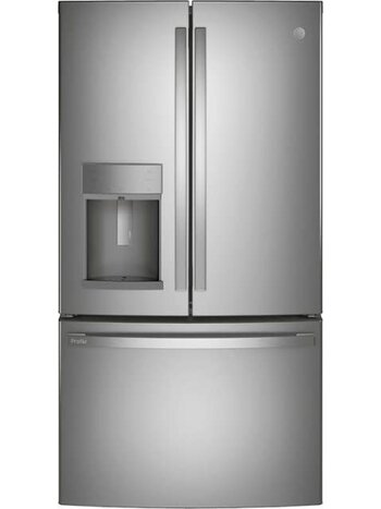 GE *PYE22KYNFS  Profile - 22.1 Cu. Ft. French Door Counter-Depth Refrigerator with Hands-Free AutoFill - Stainless Steel