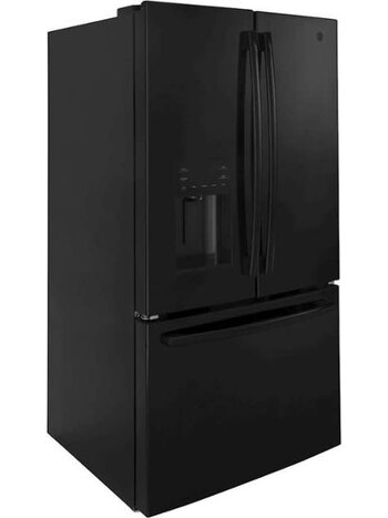 GE *GFE26JGMBB 25.6 Cu. Ft. French Door Refrigerator - High Gloss Black