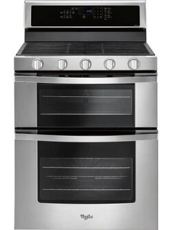 Whirlpool *WGG745S0FS 6.0 cu. ft. Double Oven Freestanding Gas Range with Center Oval Burner in Stainless Steel