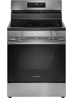 Frigidaire *FCRE3083AD  5.3 Cu. Ft. Freestanding Electric Range with Air Fry - Black Stainless Steel