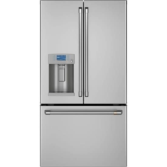 CAFE *Cafe CYE22TP2MS1  22.2 Cu. Ft. French Door Counter-Depth Refrigerator with Hot Water Dispenser, Customizable - Stainless Steel