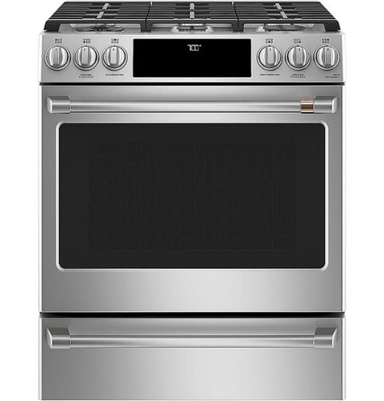 CAFE *CGS700P2MS1 5.6 Cu. Ft. Slide-In Gas Convection Range, Customizable - Stainless Steel