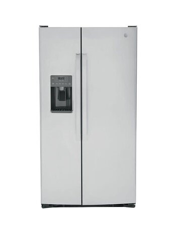 GE *GSE25GYPFS  25.3 Cu. Ft. Side-by-Side Refrigerator with External Ice & Water Dispenser - Stainless Steel