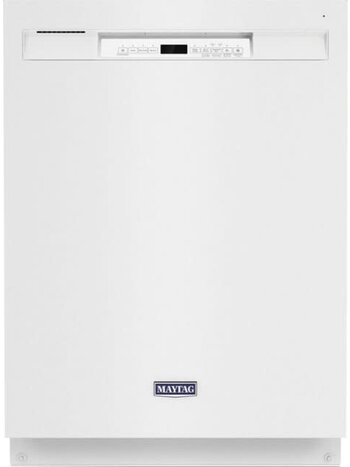 Maytag *MDB4949SKW  24 in. White Front Control Built-In Tall Tub Dishwasher with Stainless Steel Tub and Dual Power Filtration, 50 dBA