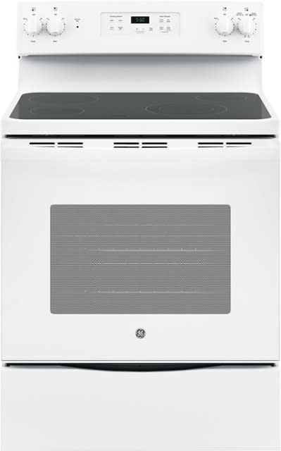GE *GE JBS60DKWW 5.3 Cu. Ft. Freestanding Electric Range with Power Boil and Ceramic Glass Cooktop - White