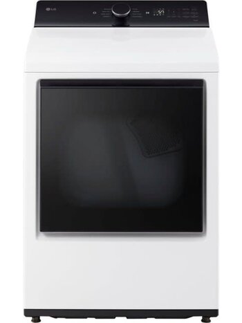 LG *DLE8400WE 7.3 cu. ft. Vented SMART Electric Dryer in Alpine White with EasyLoad Door and Sensor Dry Technology