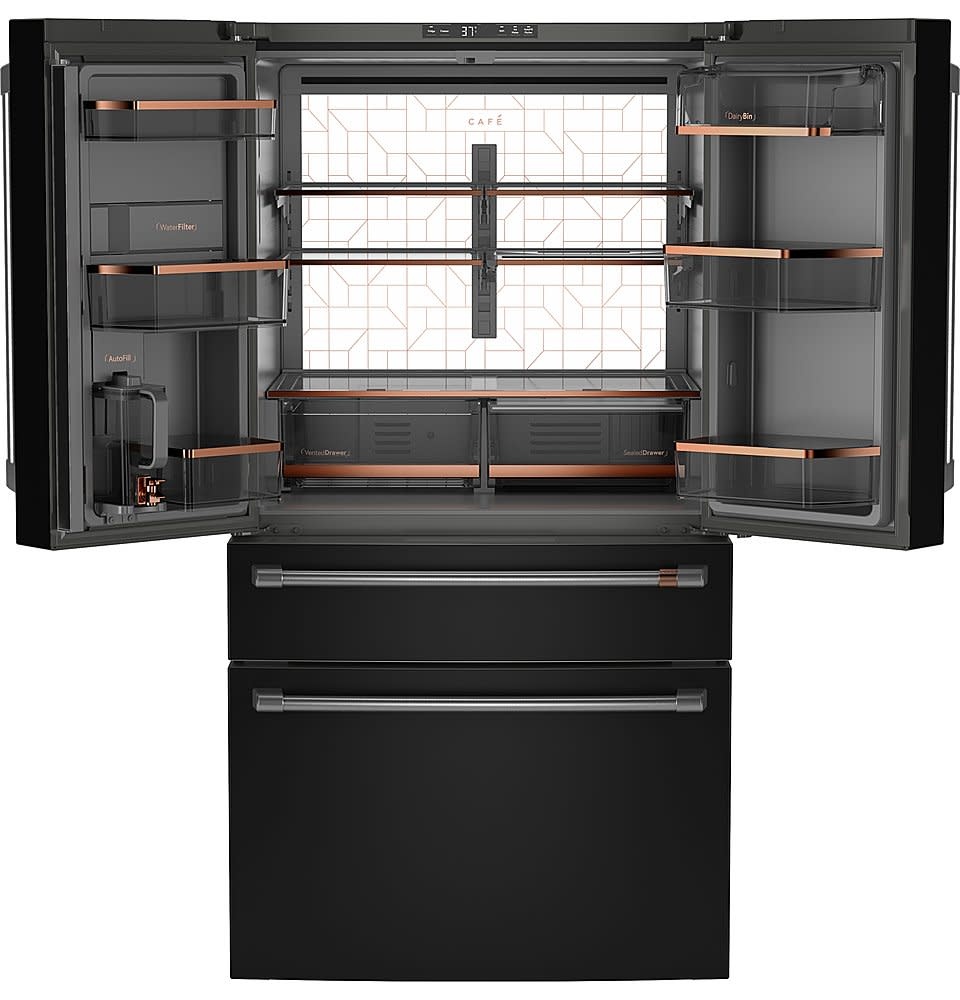 CAFE *CGE29DP3TD1  28.7 cu. ft. Smart Four Door French Door Refrigerator in Matte Black with Dual-Dispense Autofill Pitcher