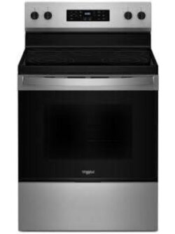 Whirlpool *WFES3330RZ  30-in Glass Top 5 Burners 5.3-cu ft Steam Cleaning Freestanding Electric Range (Fingerprint Resistant Stainless Steel)