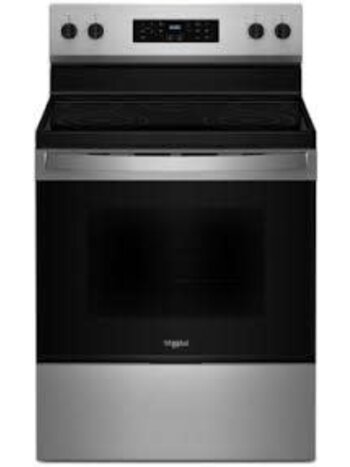 Whirlpool *Whirlpool WFES3330RZ  30-in Glass Top 5 Burners 5.3-cu ft Steam Cleaning Freestanding Electric Range (Fingerprint Resistant Stainless Steel)