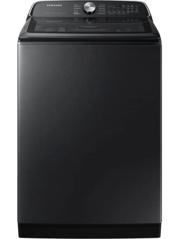 Samsung *WA54CG7105AV  5.4 Cu. Ft. High-Efficiency Smart Top Load Washer with ActiveWave Agitator - Brushed Black