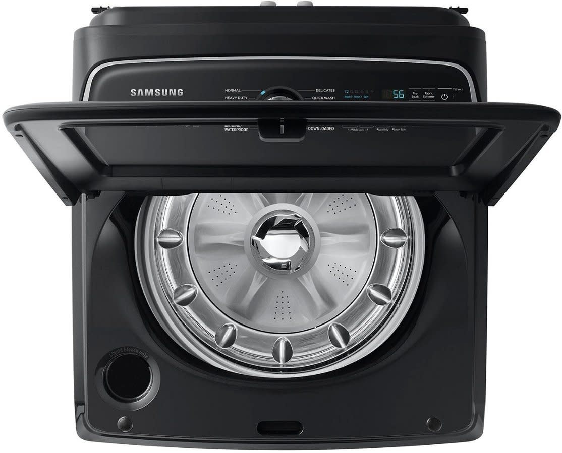 Samsung *WA54CG7105AV  5.4 Cu. Ft. High-Efficiency Smart Top Load Washer with ActiveWave Agitator - Brushed Black