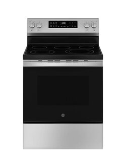 GE *GRF600AVSS  5.3 Cu. Ft. Freestanding Electric Convection Range with Steam Cleaning and EasyWash Tray - Stainless Steel