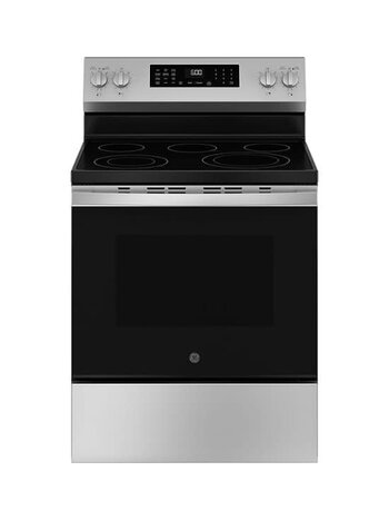 GE *GRF600AVSS  5.3 Cu. Ft. Freestanding Electric Convection Range with Steam Cleaning and EasyWash Tray - Stainless Steel