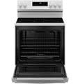 GE *GRF500PVWW 5.3 Cu. Ft. Freestanding Electric Range with Self-Clean and Steam Cleaning Option and Crisp Mode - White