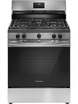 Frigidaire *FCRG3052BS  30 in. 5 Burner Freestanding Gas Range in Stainless Steel with Quick Boil and Even Baking Technology