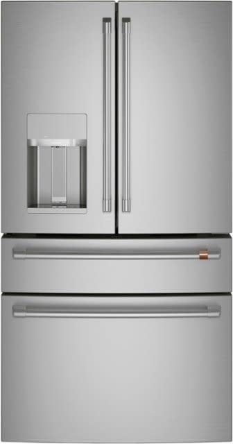 CAFE *CXE22DP2PS1 22.3 Cu. Ft. 4-Door French Door Counter-Depth Smart Refrigerator, Customizable - Stainless Steel