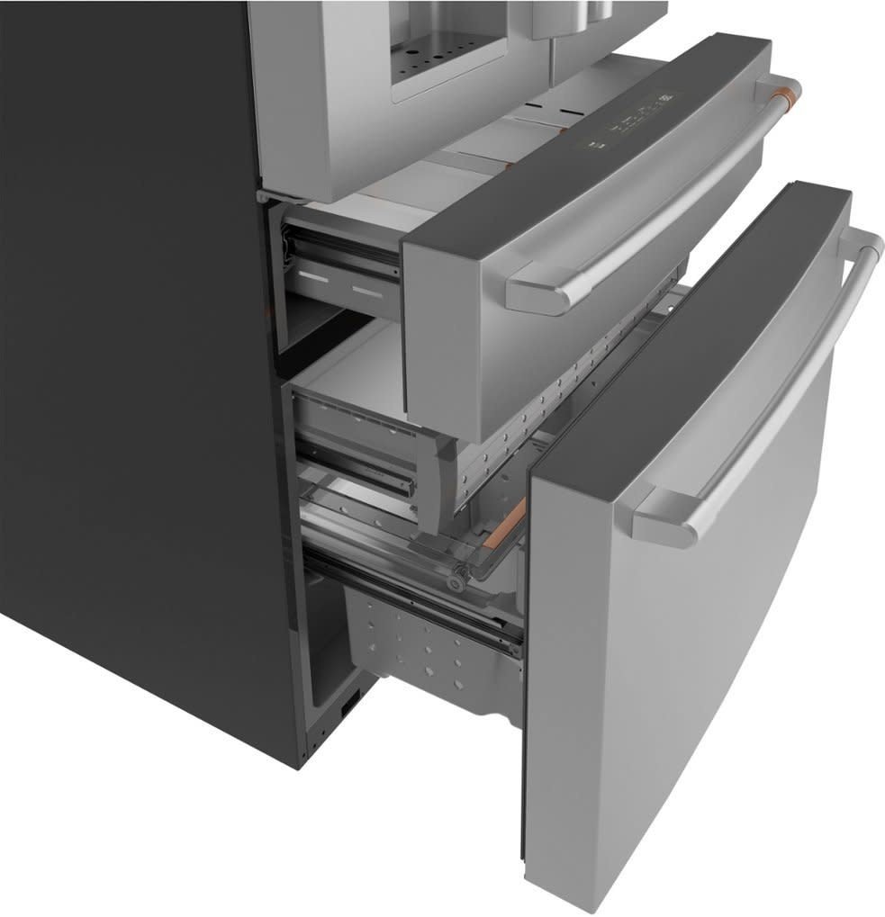 CAFE *CXE22DP2PS1 22.3 Cu. Ft. 4-Door French Door Counter-Depth Smart Refrigerator, Customizable - Stainless Steel