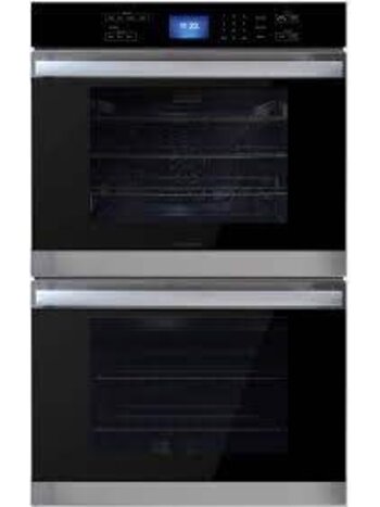 Sharp *SWB3052DS 30-in Double Electric Wall Oven Single-fan European Element Self-cleaning (Edge-to-edge Black Glass/stainless Steel)