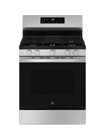 GE *GGF600AVSS  30 in. 5-Burners Smart Free-Standing Gas Convection Range in Stainless with EasyWash Oven Tray And No-Preheat Air Fry