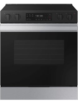 Samsung *NSE6DG8100SR  Bespoke 30 in. 6.3 cu. ft. 5 Burner Element Smart Slide-In Electric Range with Precision Knobs in Stainless Steel