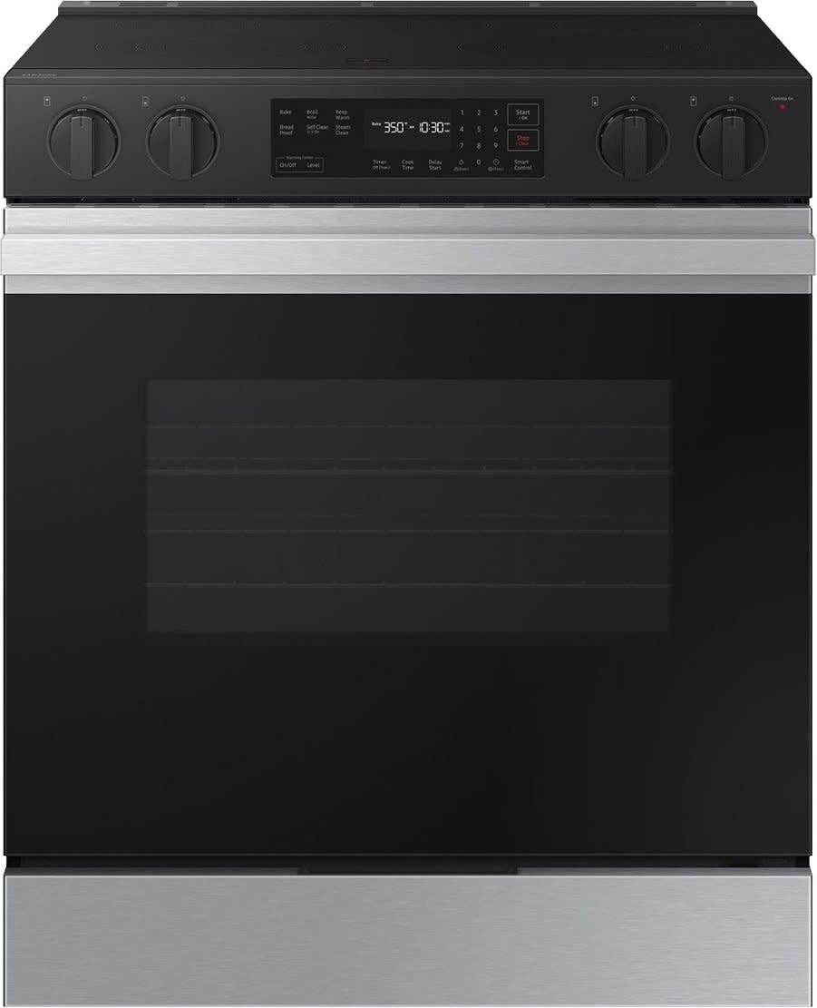 Samsung *NSE6DG8100SR  Bespoke 30 in. 6.3 cu. ft. 5 Burner Element Smart Slide-In Electric Range with Precision Knobs in Stainless Steel