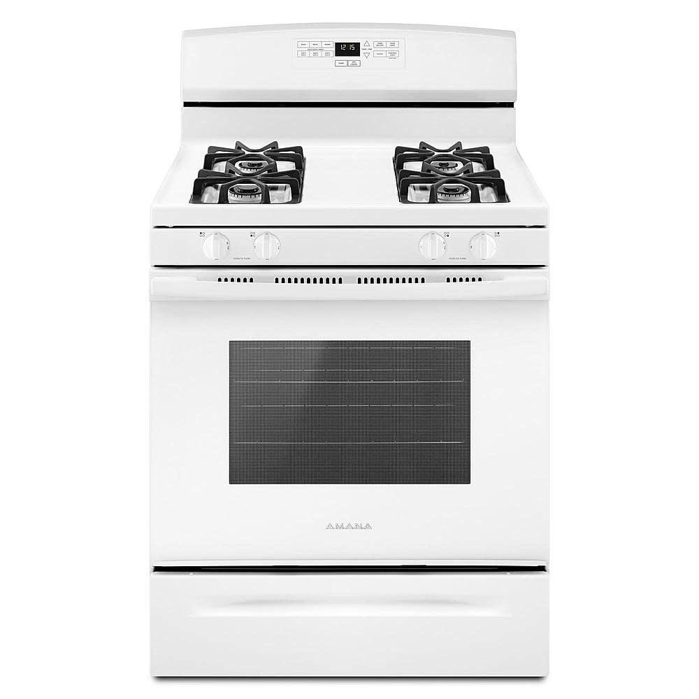 Amana *AGR6303MMW 30-in 4 Burners 5.1-cu ft Freestanding Natural Gas Range (White)