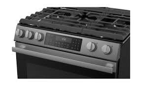 Sharp *SSG3061JS 30-in 5 Burners 6.1-cu ft Self-Cleaning Air Fry Convection Oven Slide-in Gas Range (Stainless Steel)