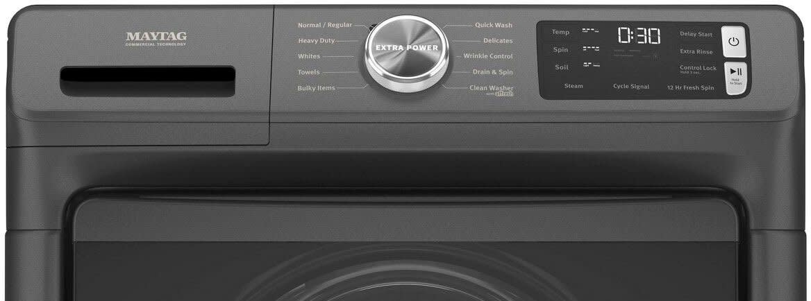Maytag *MHW5630MBK  4.5 Cu. Ft. High-Efficiency Stackable Front Load Washer with Steam and Fresh Spin - Volcano Black
