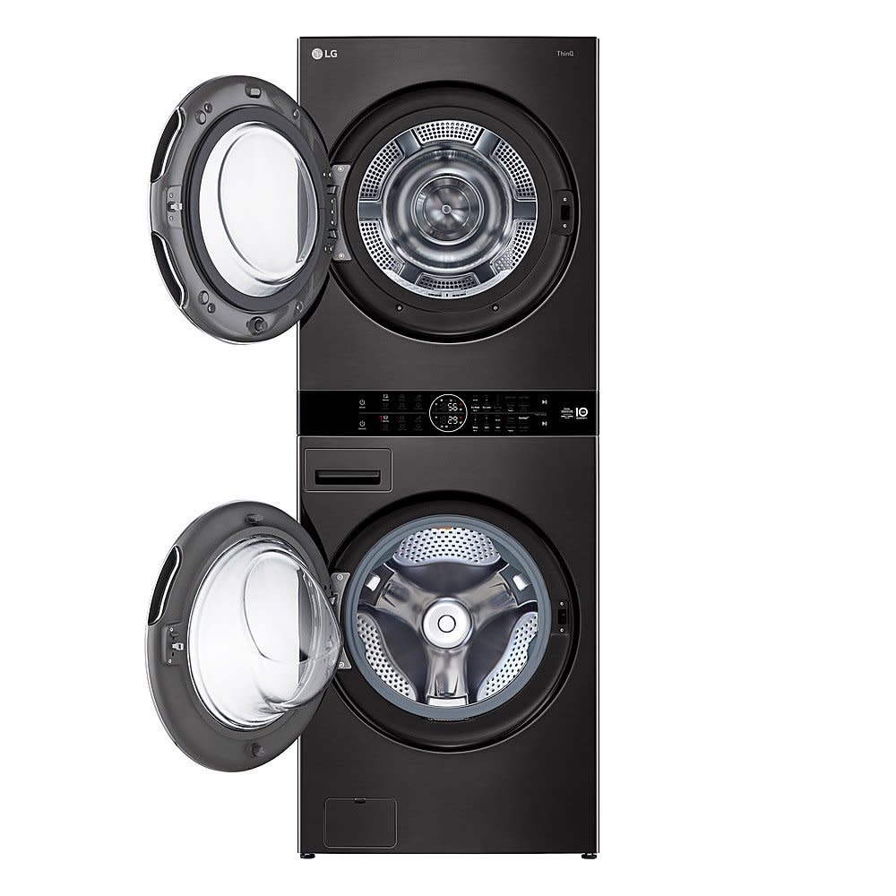 LG *WKHC252HBA  5.0 cu. ft. Washer 7.8 cu. ft. Dual Inverter Heat Pump Ventless Dryer Electric Laundry Center in Black Steel