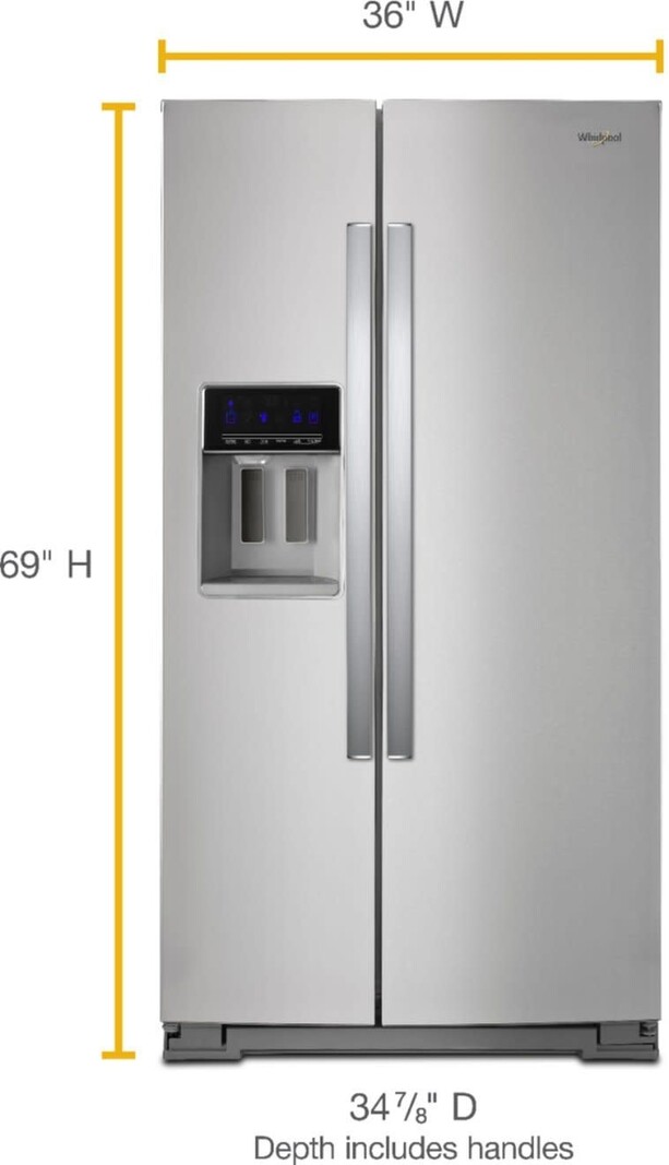Whirlpool WRS588FIHZ  28.4-cu ft Side-by-Side Refrigerator with Ice Maker (Fingerprint-Resistant Stainless Steel)