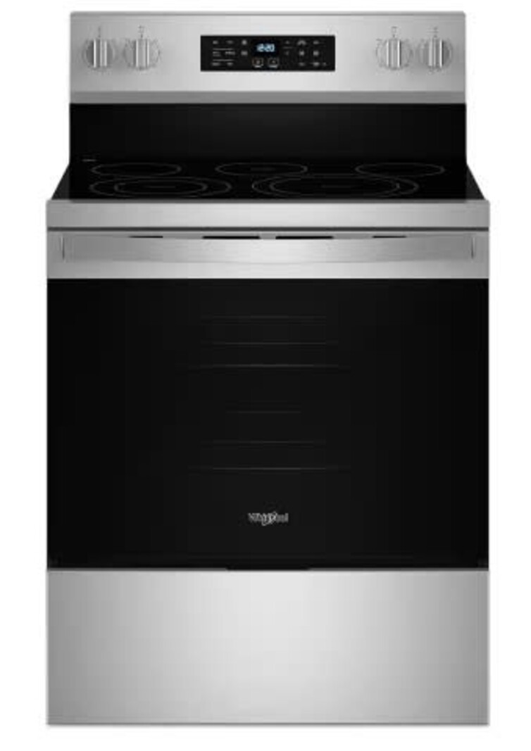 Whirlpool *WFES5030RZ  30 in. 5 Element Freestanding Electric Range in Fingerprint Resistant Stainless Steel with Air Cooking Technology