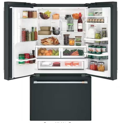 CAFE CYE22TP3MD1 * Cafe 22.2 cu. ft. Smart French Door Refrigerator with Hot Water Dispenser in Matte Black, Counter Depth and ENERGY STAR