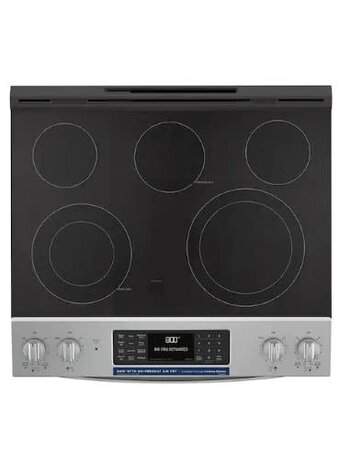 GE *JSS86SPSS   30 in. 5 Burner Element Slide-In Double Oven Electric Range in Stainless Steel with True Convection