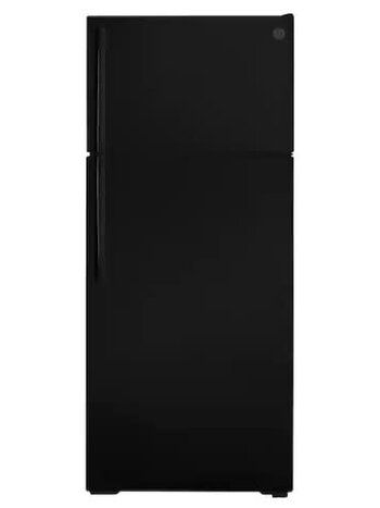 GE *GIE18DTNRBB   17.5 cu. ft. Top Freezer Refrigerator in Black, ENERGY STAR