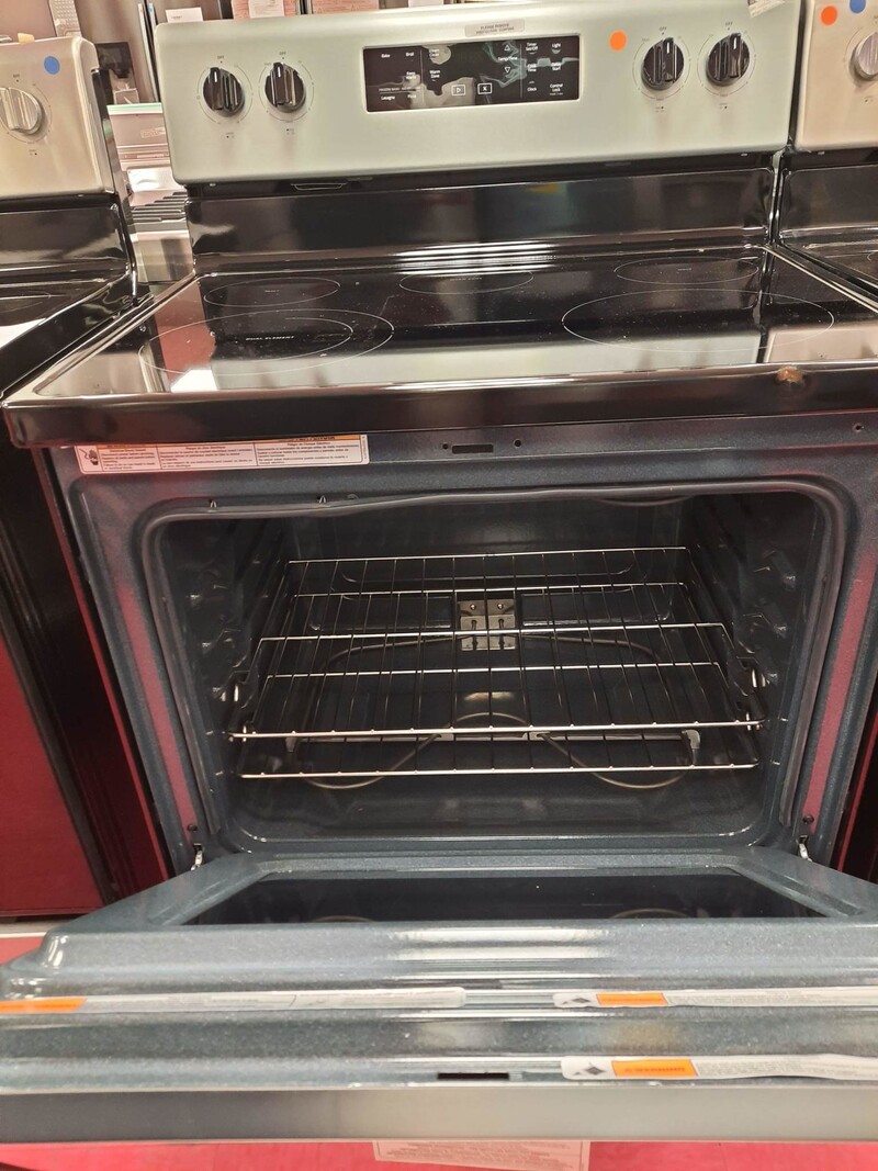 Whirlpool *WFE505W0JS 30 in. 5.3 cu. ft. Electric Range with 5 Burner Elements and Frozen Bake Technology in Stainless Steel
