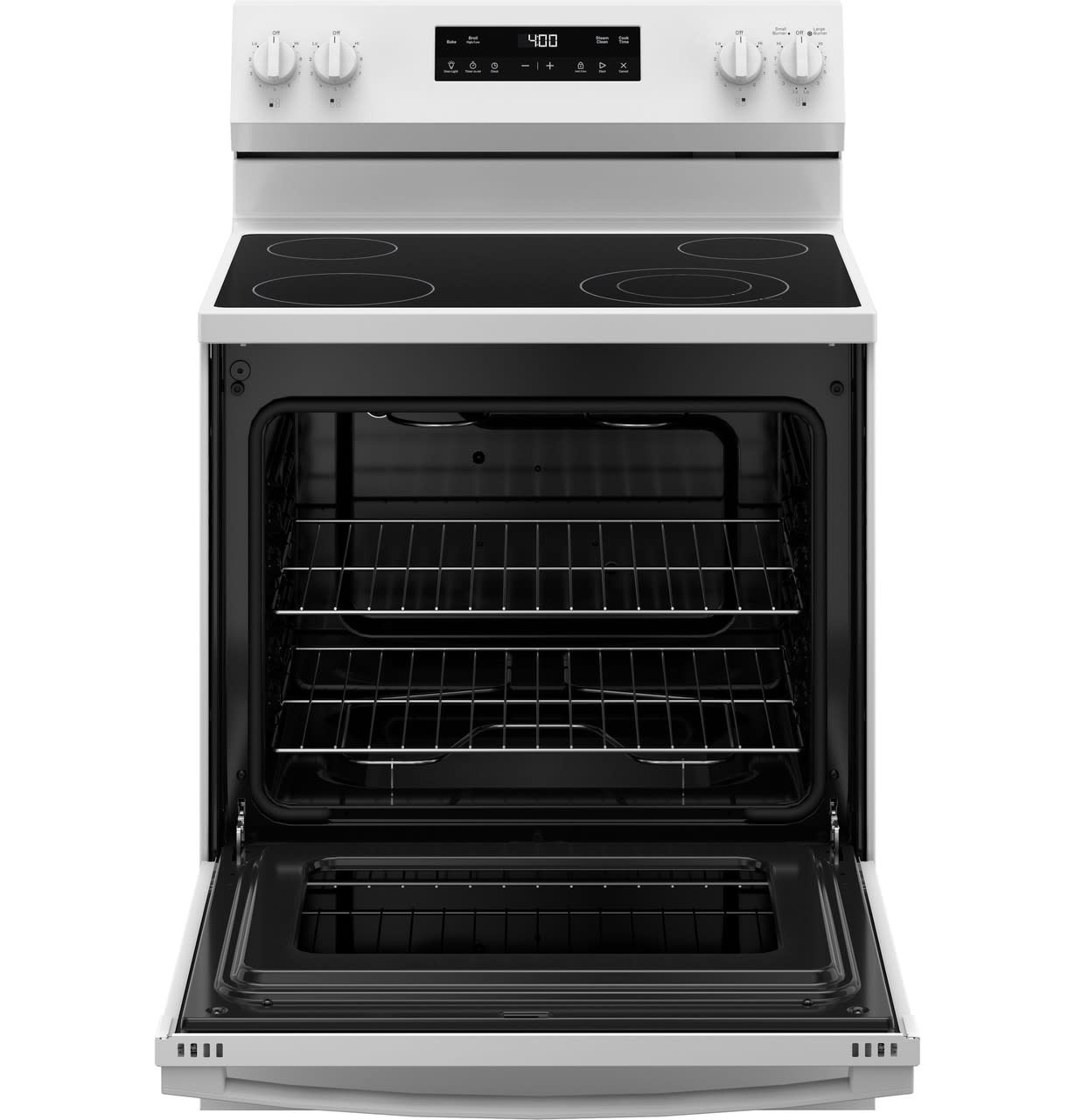 Edgestar *GRF400SVWW   30-in Glass Top 4 Burners 5.3-cu ft Steam Cleaning Freestanding Electric Range (White)