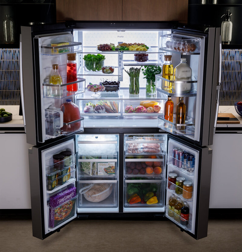 GE *PAD28BYTFS  28.4 Cu. Ft. Quad-Door Refrigerator with Dual-Dispense AutoFill Pitcher and Door in Door