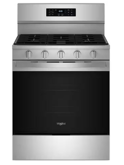 Whirlpool *WFGS5030RZ  30 in. 5 Burners Freestanding Gas Range in Fingerprint Resistant Stainless Steel with Air Cooking Technology