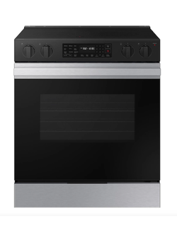 Samsung NE63BG8315SS  (NIB) 30-in Smooth Surface 5 Elements 6.3-cu ft Self and Steam Cleaning Air Fry Convection Oven Slide-in Smart Electric Range (Fingerprint Resistant Stainless Steel)