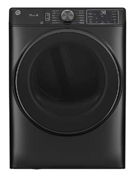 GE *GFD65GSPVDS 7.8 cu. ft. Capacity Smart Front Load Gas Dryer with Steam and Sanitize Cycle - Black