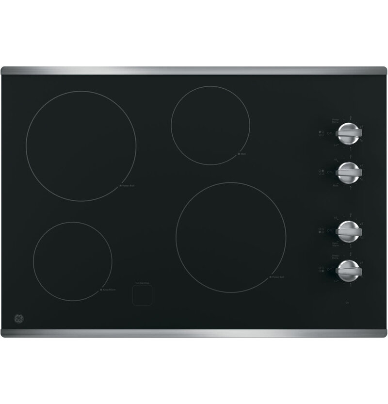 GE JP3030SWSS (NIB) 30" Built-In Knob Control Electric Cooktop
